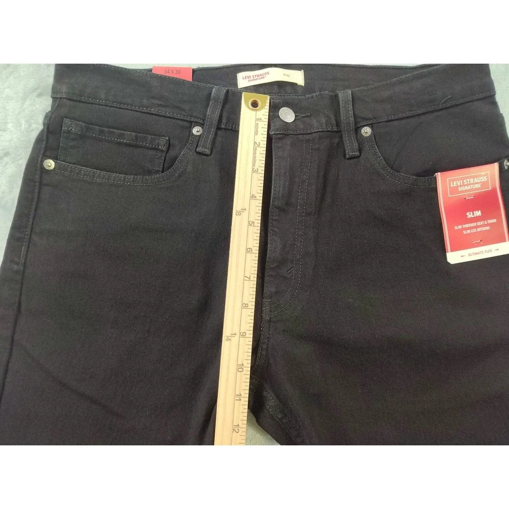 Levi Strauss Signature Slim Ultimate Flex Black Jeans Mens 34x30 NWT Stretch
